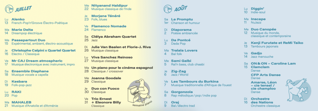Programme aubes musicales